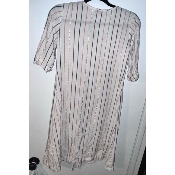 BIBA linen dress size 32 metallic linen summer pleated light - Picture 5 of 14